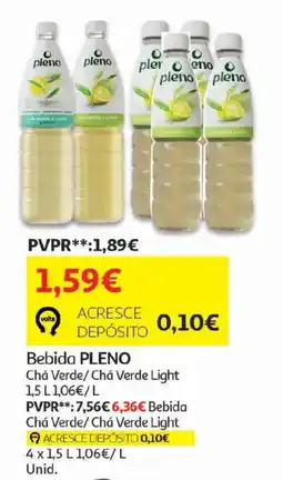 Auchan Bebida pleno chá verde/chá verde light promoção