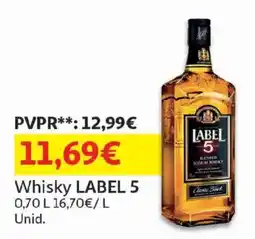 Auchan Whisky label 5 promoção