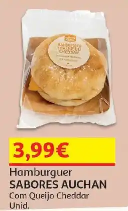 Auchan Hamburguer sabores auchan com queijo cheddar promoção