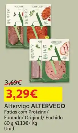 Auchan Altervigo altervego fatias com proteína/fumado/original/enchido promoção