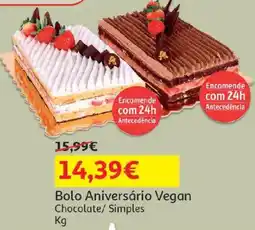Auchan Bolo Aniversário Vegan Chocolate/ Simples promoção