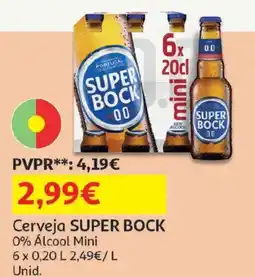Auchan Cerveja super bock 0% álcool mini promoção