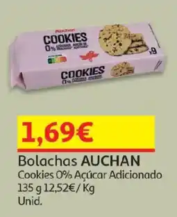 Auchan Bolachas auchan cookies 0% açúcar adicionado promoção