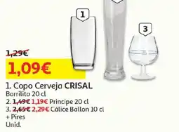 Auchan Copos cerveja crisal promoção