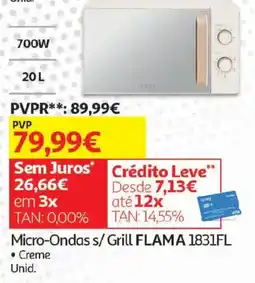 Auchan Micro-Ondas s/ Grill Flama 1831FL promoção