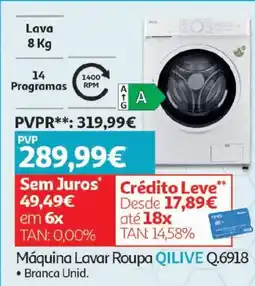 Auchan Máquina Lavar Roupa Qilive promoção