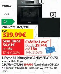 Auchan Forno multifunções candy fidc x625 l promoção