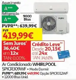 Auchan ar condicionado whirlpool promoção