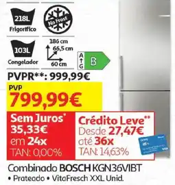 Auchan Combinado bosch kgn36vibt promoção