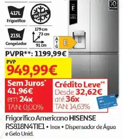 Auchan Frigorífico Americano Hisense promoção