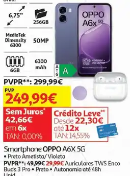 Auchan Smartphone oppo a6x 5g promoção