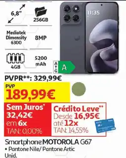 Auchan smartphone motorola g67 promoção