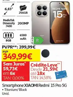Auchan Smartphone xiaomi redmi 15 pro 5g promoção