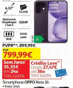 Auchan smartphone oppo reno 16 promoção