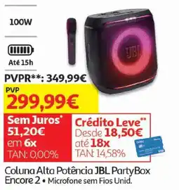 Auchan Coluna alta potência jbl partybox encore 2 promoção