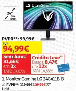 Auchan Monitor Gaming LG 24G411B-B promoção