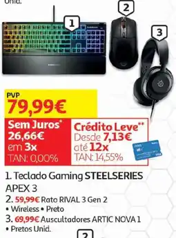 Auchan Teclado gaming steelseries apex 3 promoção