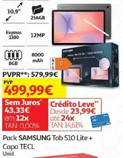 Auchan Pack samsung tab s10 lite + capa tecl promoção
