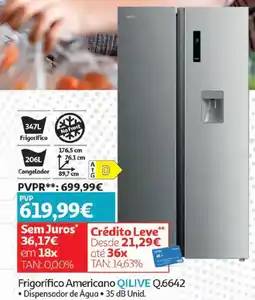 Auchan Frigorífico Americano Qilive Q.6642 promoção