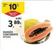 Continente Bom dia Continente - mamão promoção