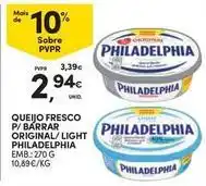 Continente Bom dia Philadelphia - queijo fresco p/ barrar original/light promoção