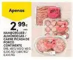 Continente Bom dia Continente - hambúrguer / almondegas / carne picada de porco promoção