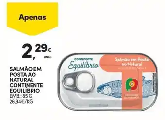 Salmão em posta ao natural continente equilíbrio