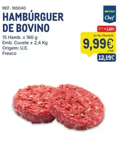 Makro Hambúrger de bovino metro chef promoção
