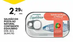 Continente Salmão em posta ao natural continente equilíbrio promoção