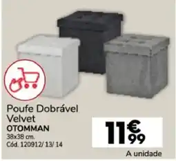 Conforama Poufe Dobrável Velvet Otomman promoção