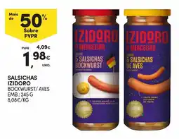 Continente Salsichas izidoro bockwurst/ aves promoção