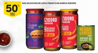 Continente Salsichas de lata e frasco da marca izidoro promoção