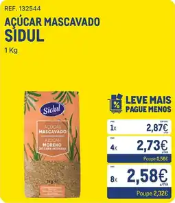 Makro Açúcar mascavado sidul promoção