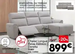 Conforama Chaise Longue Relax Elétrico Dereita TOBY promoção
