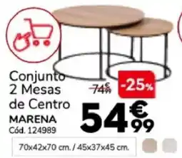 Conforama Conjunto 2 Mesas de Centro Marena promoção