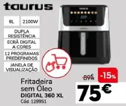 Conforama Taurus fritadeira sem óleo digital 360 xl promoção