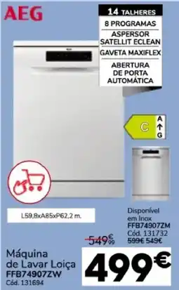 Conforama Máquina de Lavar Loiça AEG FFB74907ZW promoção