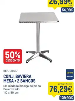 Makro conj. baviera mesa + 2 bancos promoção