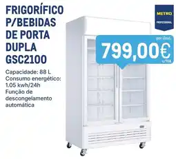 Makro frigorífico p/bebidas de porta dupla gsc2100 promoção