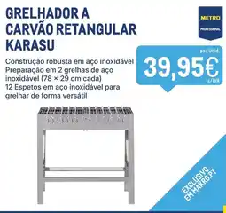 Makro Grelhador a carvão retangular karasu promoção