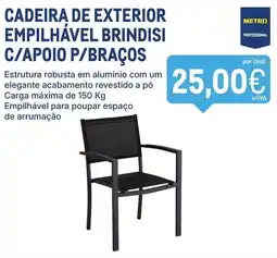 Makro cadeira de exterior brindisi c/apoio p/braços promoção