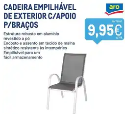 Makro cadeira empilhável de exterior c/apoio p/braços aro promoção