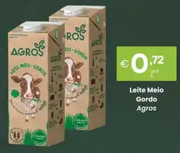 Roque Supermercados Leite Meio Gordo Agros promoção