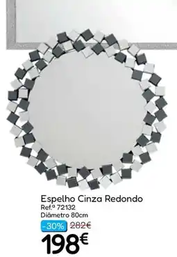 Hiper Centro do Móvel Espelho Cinza Redondo promoção