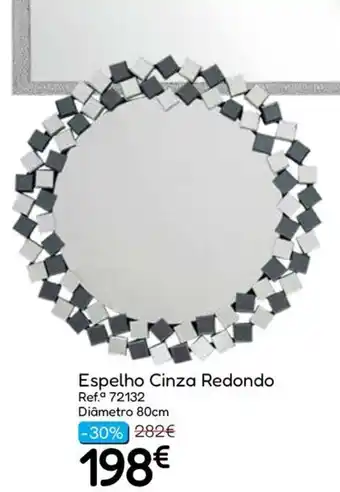 Hiper Centro do Móvel Espelho Cinza Redondo promoção