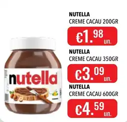 Central Cash Nutella creme cacao promoção