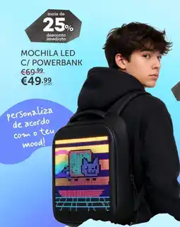 Note! Mochila led c/ powerbank promoção