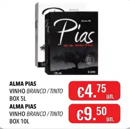 Central Cash Alma Pias vinho branco / tinto promoção