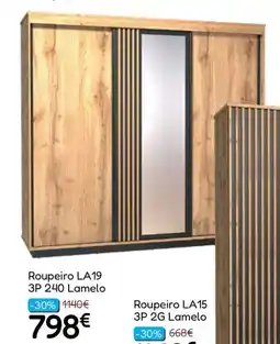Hiper Centro do Móvel Roupeiro LA19 3P 240 Lamelo promoção