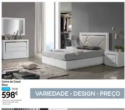Hiper Centro do Móvel Cama de Casal Rose promoção